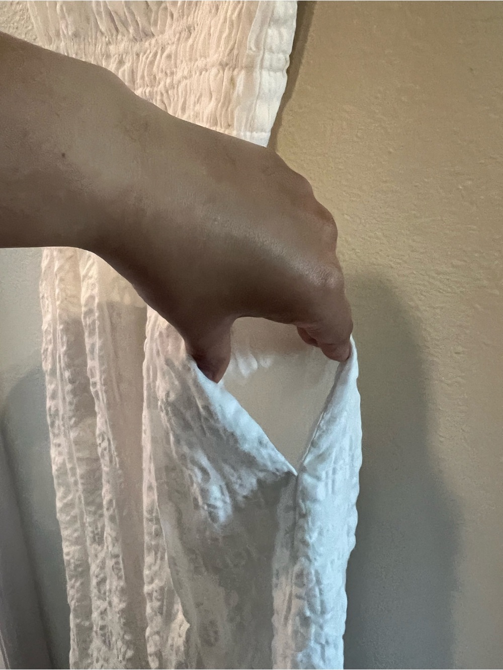 Madewell White Textured Midi Dress with Puff Sleeves - Picture 6 of 11
